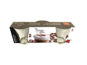 Set 3 Tazze Cappuccino in Vetro Bombom con Manico in Metallo 23 cl