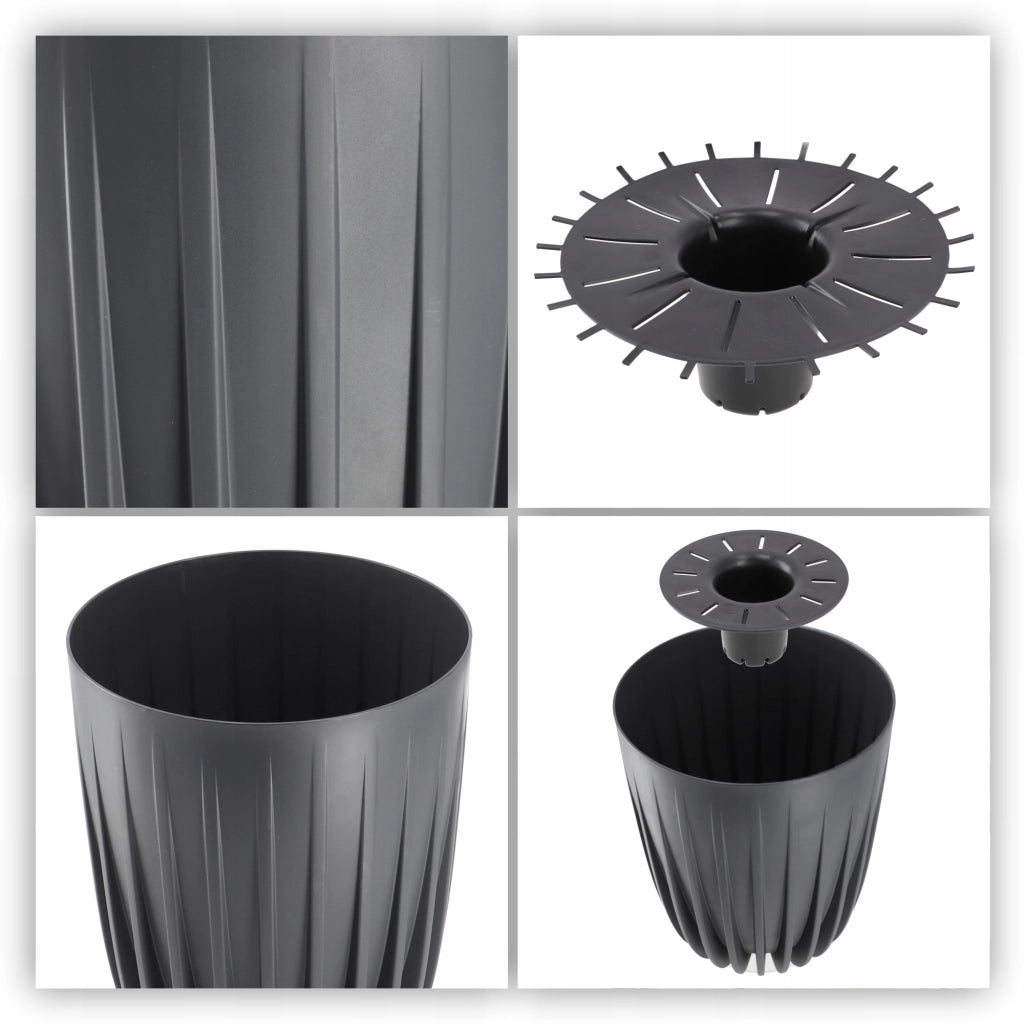 Vaso da fiori KADAX con inserto, rotondo, 19x22,5 cm, con coperchio in plastica.