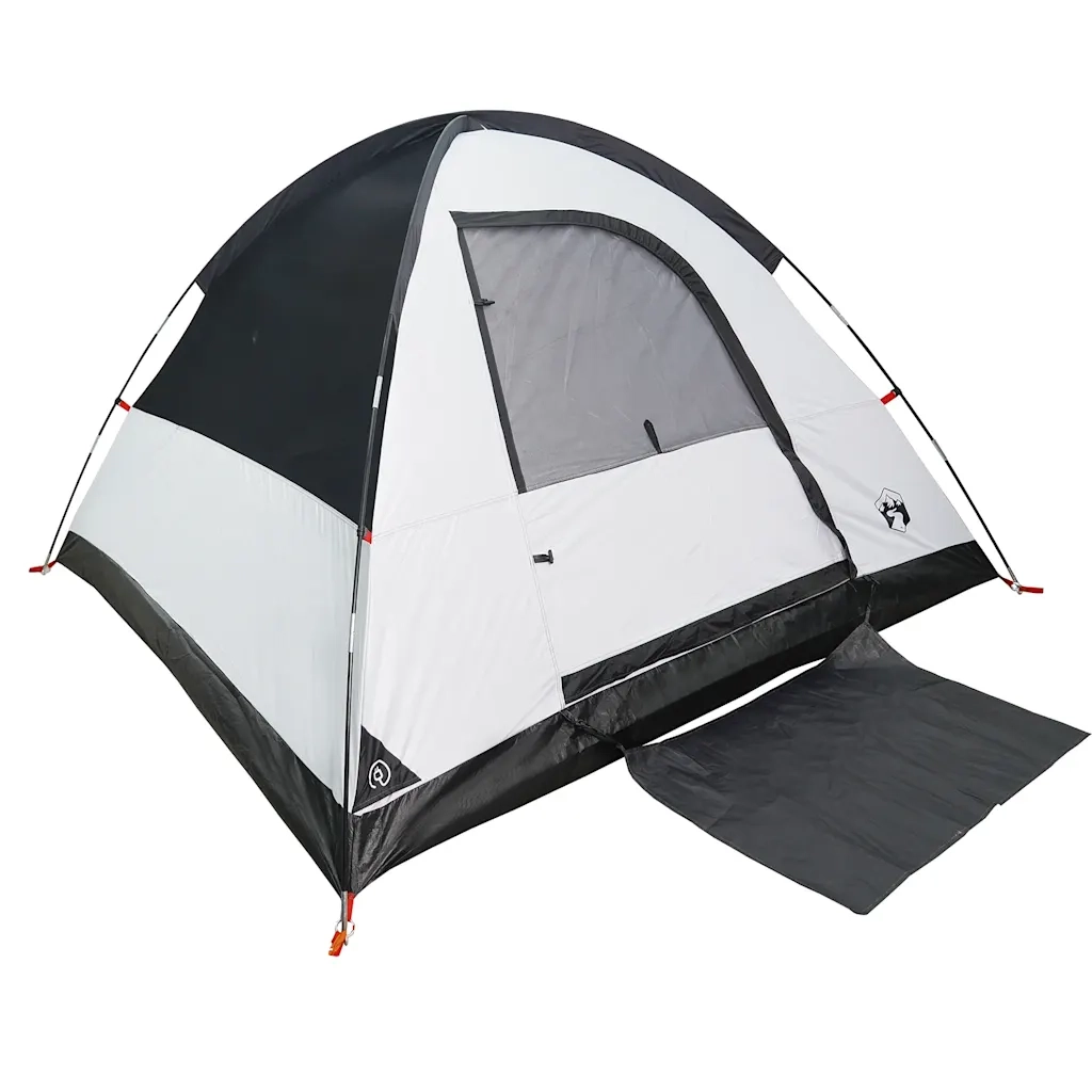 Tenda Campeggio a Cupola 3 Persone-Tenda per Escursionismo Bianca Tessuto Impermeabile 954480