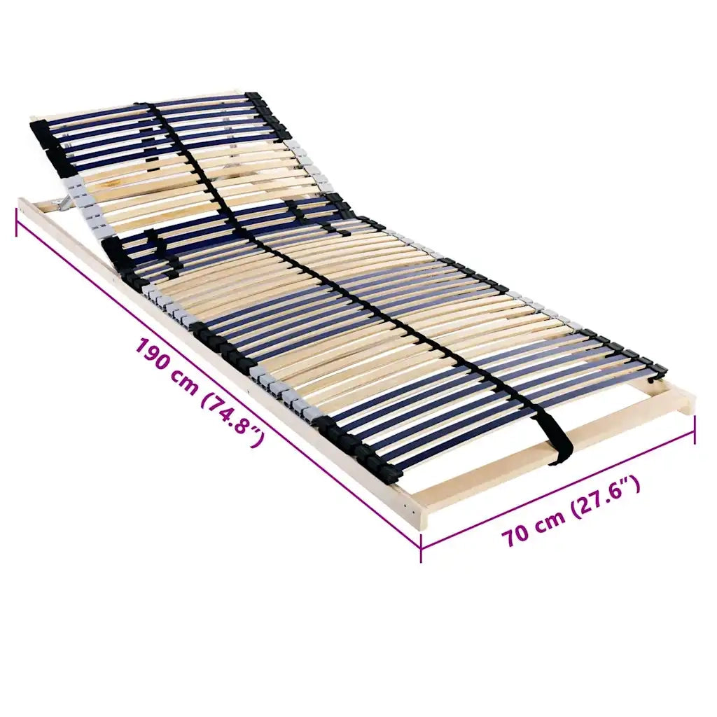 vidaXL Base a doghe Marrone 70 x 190 cm Legno massello di faggio