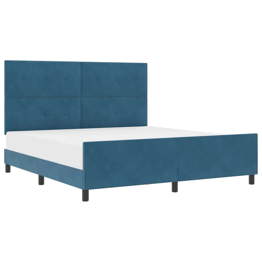 Letto a molle con testiera Blu Scuro 180 x 200 cm Velluto 3344961