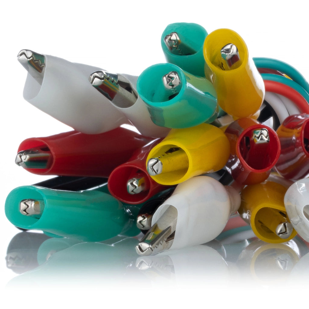 Set di Cavi di Misurazione con Morsetti a Coccodrillo – 10 Pezzi, 50cm | Alta Qualità, 5 Colori | Per Test Elettrici