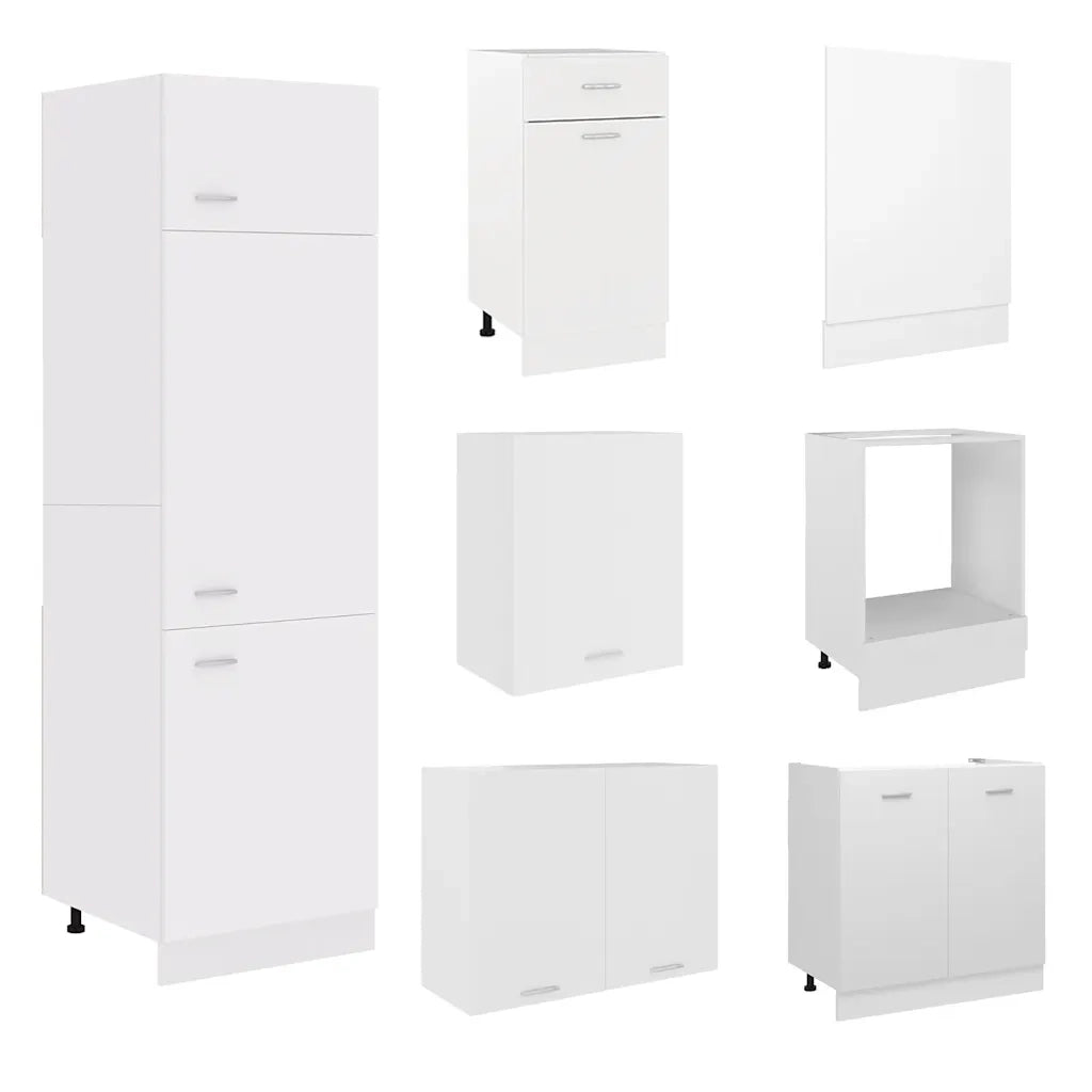 Set Armadi da Cucina 7 pz Lyon Bianco in Truciolato 3067631