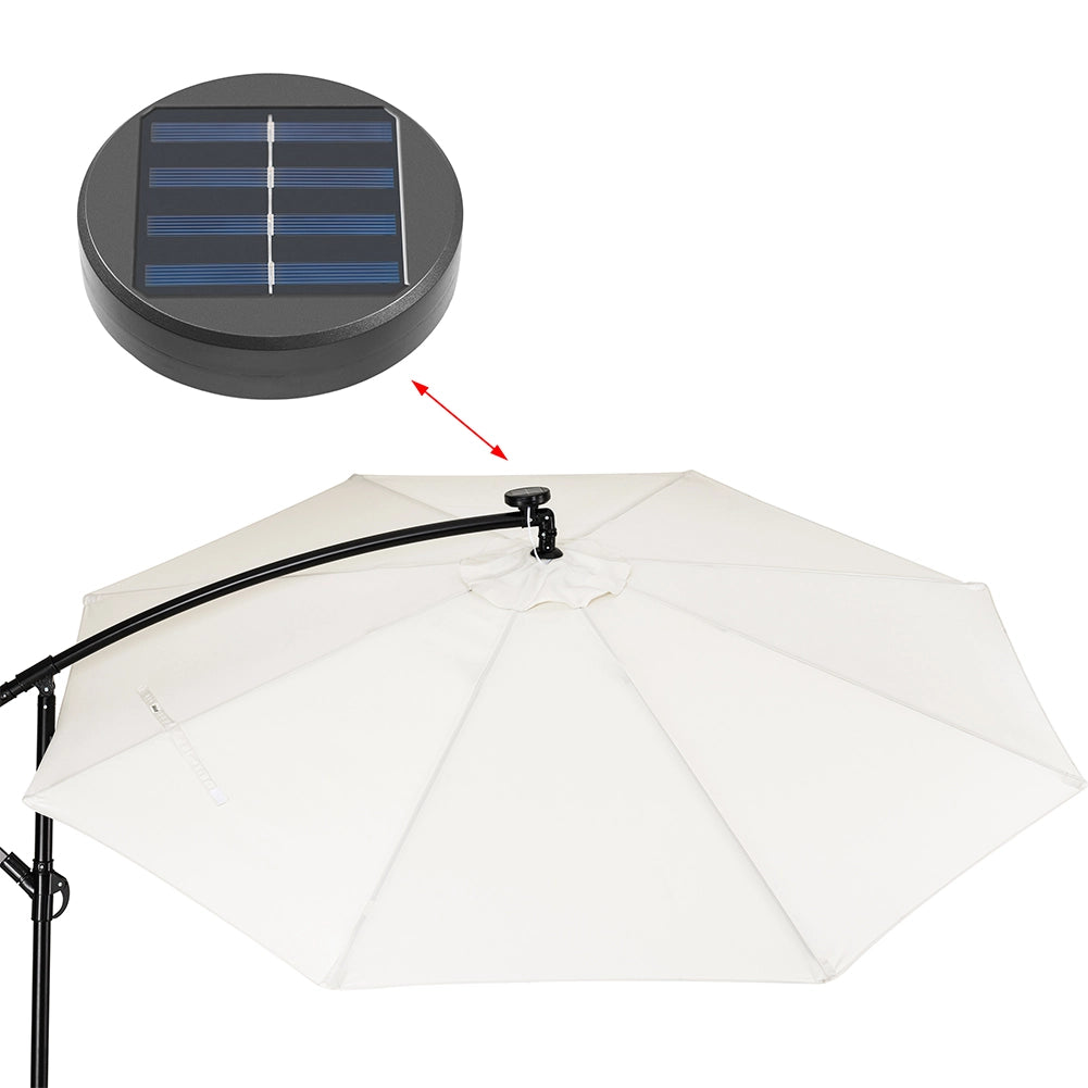 Ombrellone Giardino 3mt con Luce LED Solare Palo Decentrato con Carrucola Beige