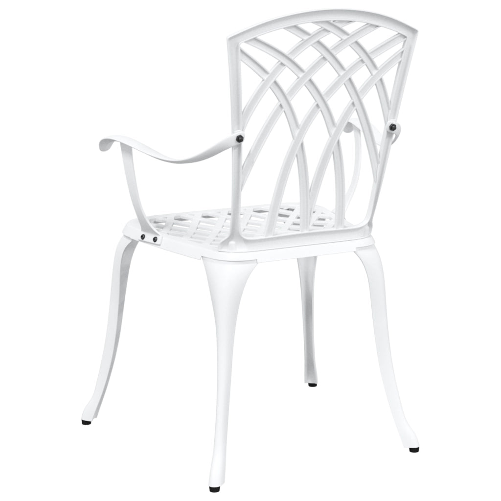 Sedie da giardino  2 pz in alluminio bianco