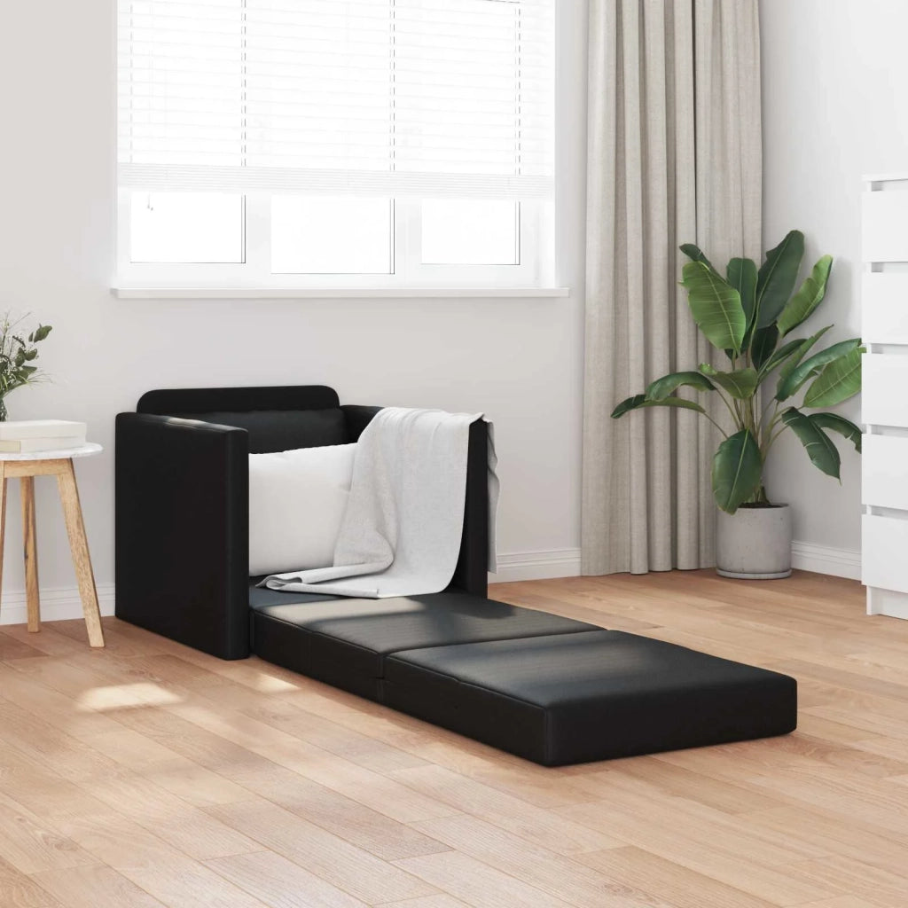Divano letto 60cm Nero Pelle Artificiale 4106635