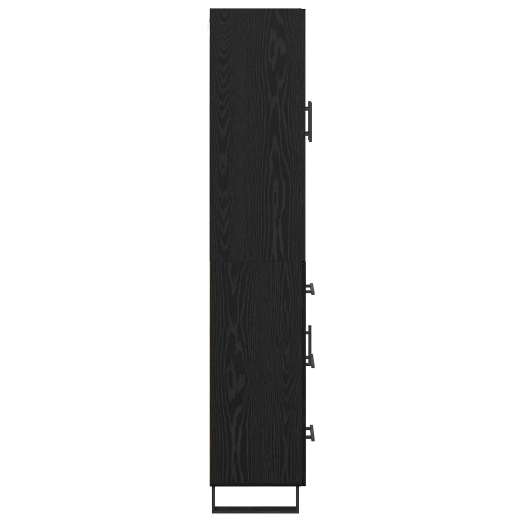 Credenza con cassetto 2 pcs Rovere Nero 69,5 x 34 x 180 cm