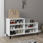 Scarpiera Bianco Lucido 102x36x60 cm in Legno Multistrato 819734