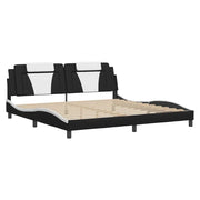 Letto matrimoniale | Letto per adulti | Giroletto Viana con LED senza Materasso Nero e Bianco 200x200 cm