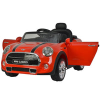 Macchina Elettrica per Bambini 12V con Licenza Mini Cooper Cabrio Rossa