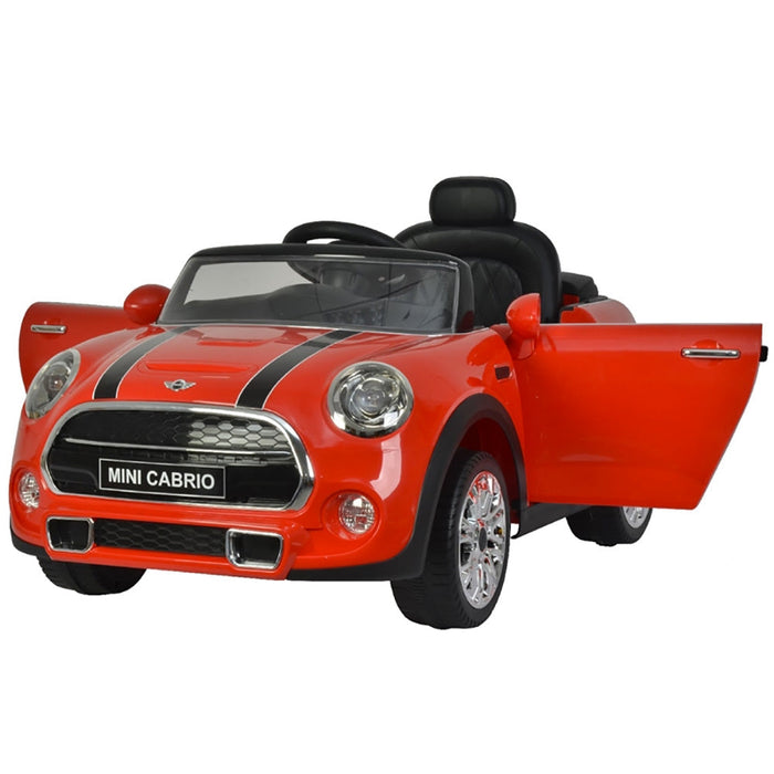 Macchina Elettrica per Bambini 12V con Licenza Mini Cooper Cabrio Rossa
