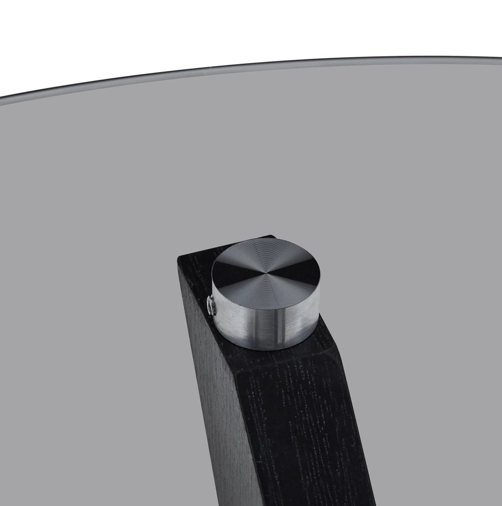 Tavolino da caffè 80x80x42.2 cm con piano in vetro resistente al calore e ai graffi; MDF nero