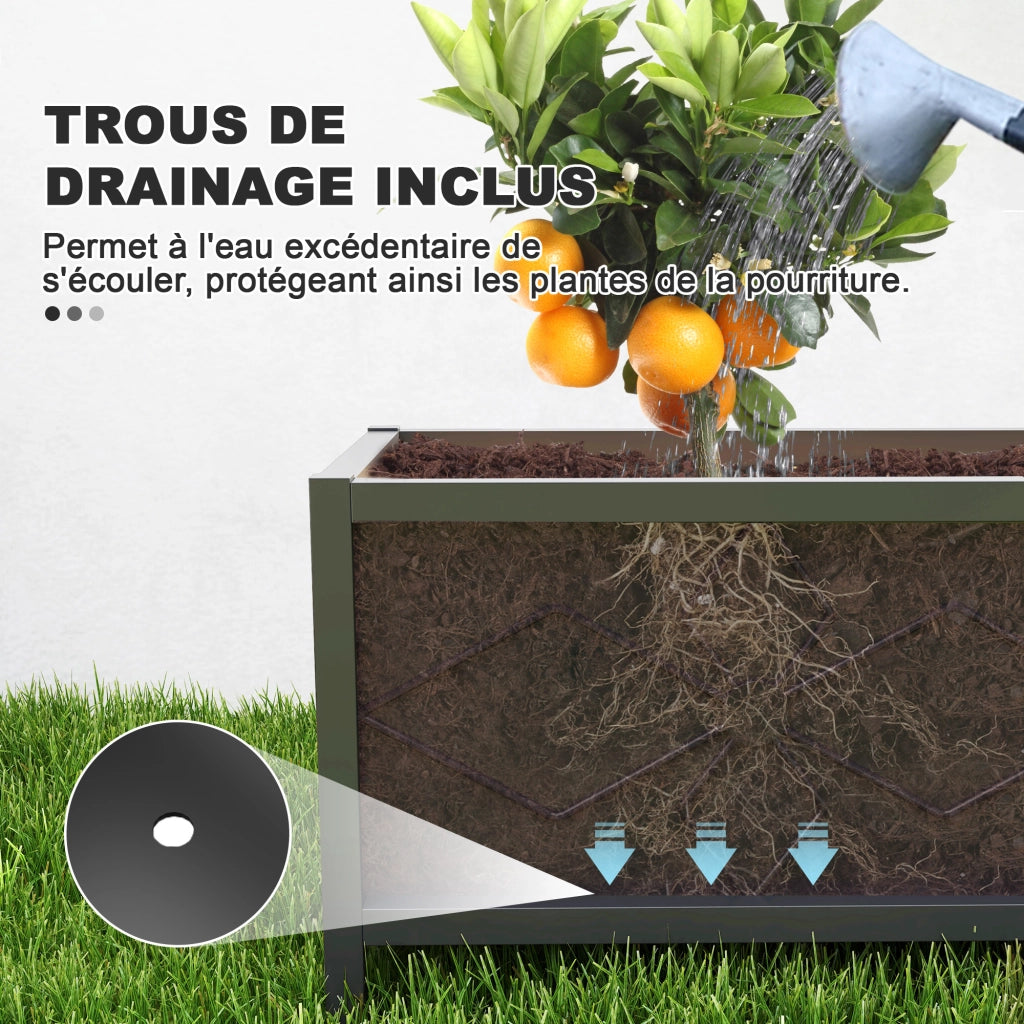 Jardiniere Rialzata Esterno ¨C zephmum ¨C Rettangolare Nero 80x40x38