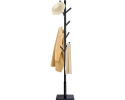 Kapstok con supporto anti-slip, 180cm alto, 8 ganci, forma a Y, legno massello - ingresso, salone, bianco