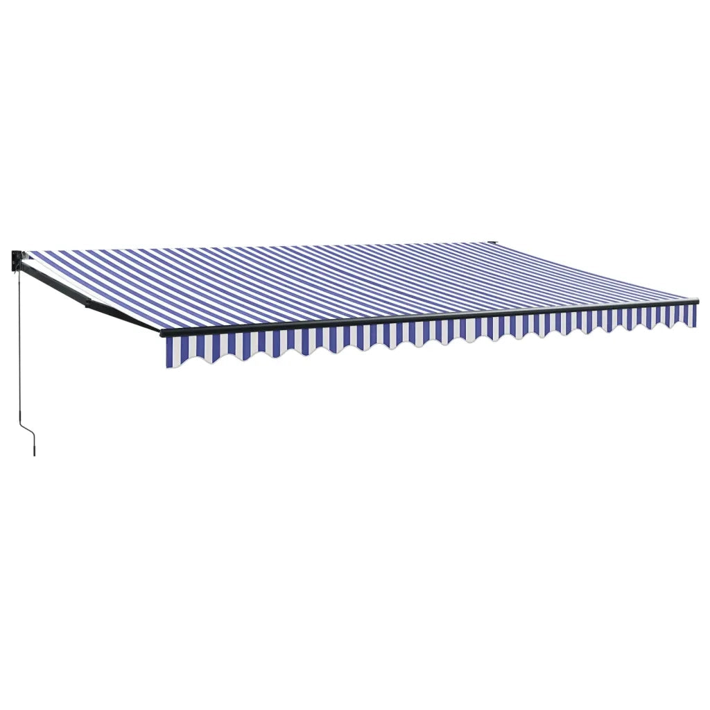 Tenda da Sole | Tenda parasole Retrattile Blu e Bianca 5x3 m Tessuto e Alluminio