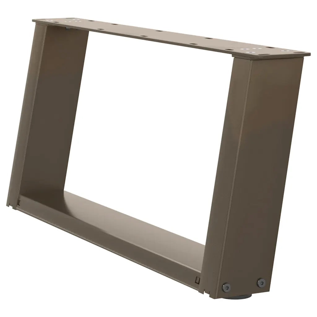 Gambe per Tavolino da Caffè a Forma di U 2 pz Acciaio Naturale 70x(30-31) cm Acciaio 4012755