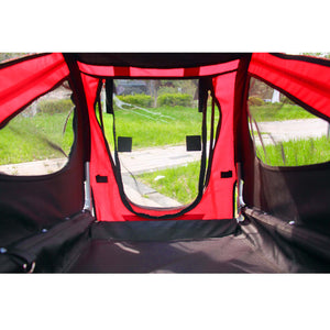 Rimorchio per cani bici, con gancio girevole di sicurezza, zanzariera e copertura antipioggia