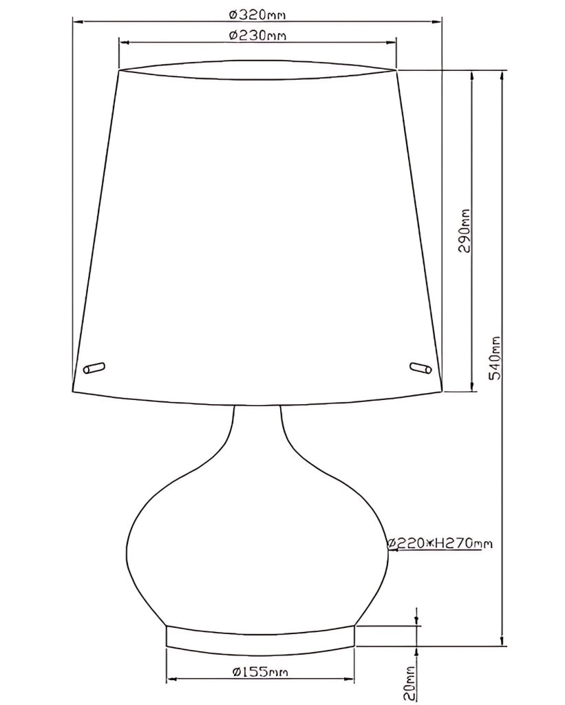 Lampada da Tavolo Ade Design in Metallo e Vetro Soffiato, Doppia Accensione, Attacco E14 40W e E27 100W, Bianco, Codice Prodotto: 2533-35-102
