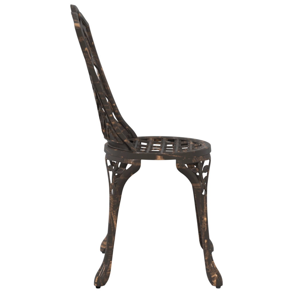 Sedie da giardino  2 pz in alluminio fuso bronzo