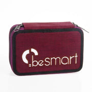 Trade Shop - Astuccio Portapastelli Triplo York Bordeaux Be Smart Portapenne Accessori Scuola -