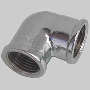 GOMITO FEMMINA/FEMMINA OTTONE CROMATO  1/2 x 1/2     MADE IN ITALY