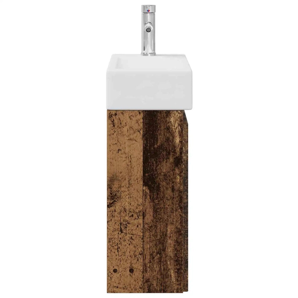 Mobile bagno con rubinetto Legno antico 45,5 x 22,5 x 84 cm
