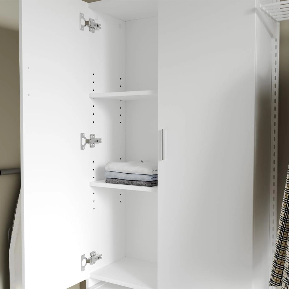 Mobile porta lavatrice Martha, Bianco, 64 x 190 cm con 2 ante lunghe, per la conservazione di detersivi e accessori da bagno