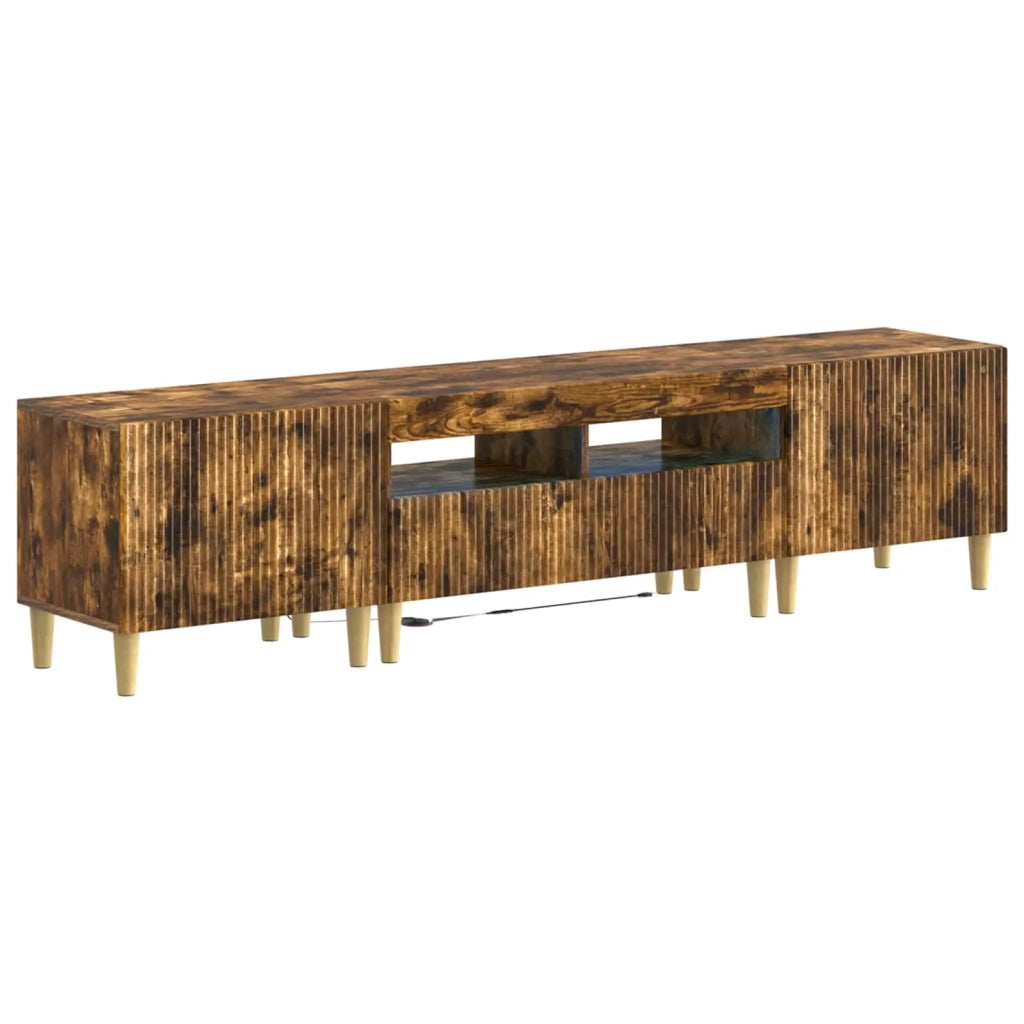 Mobile TV LED a 5 pezzi Rovere Fumo Legno ingegnerizzato 3416603
