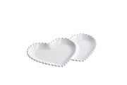 Piatto Vassoio in Ceramica Forma Cuore Bianco 31 x 18,5 cm