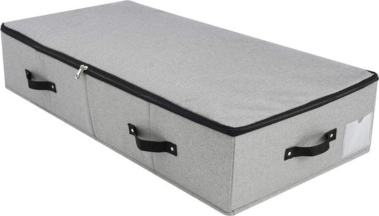 Cassa di stoccaggio pieghevole - Sotto il letto - Cassa di stoccaggio - Contenitore di stoccaggio - 6 maniglie - Coperchio a zip