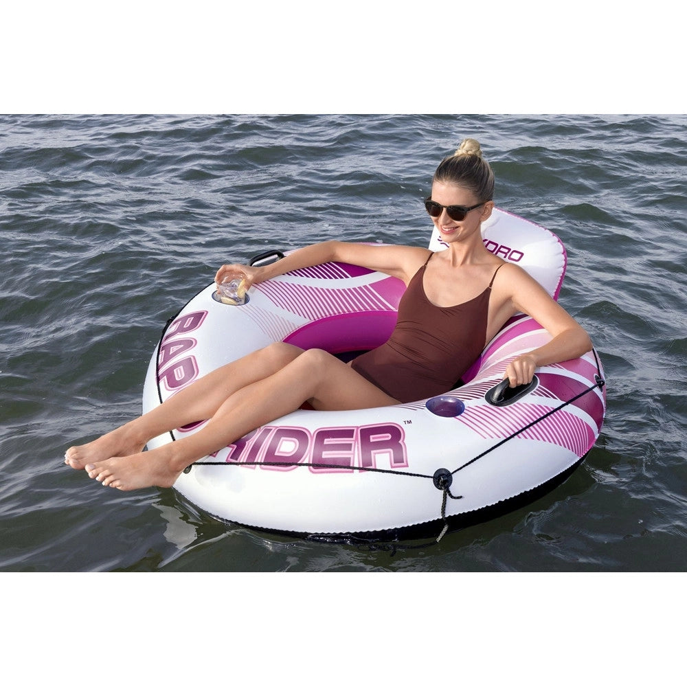 Trade Shop - Salvagente Gonfiabile Hydro Force Rapid Rider Rosa Con Schienale Portabevande ø135cm 43953 -