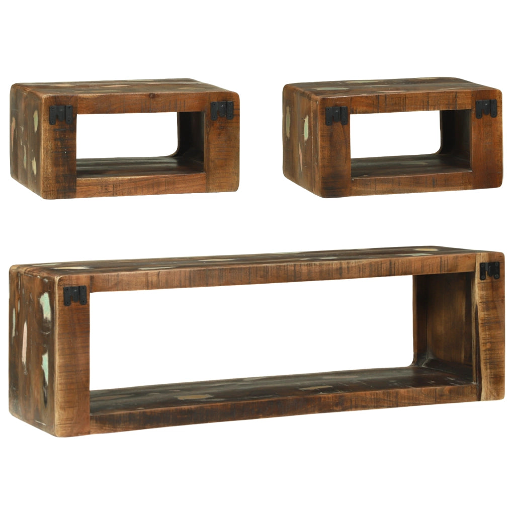 Set di Mobili TV in 3 Pezzi Multicolore Legno Massello Riciclato