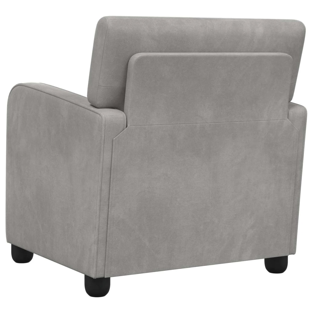 Poltrona Grigio Chiaro Velluto 42043412