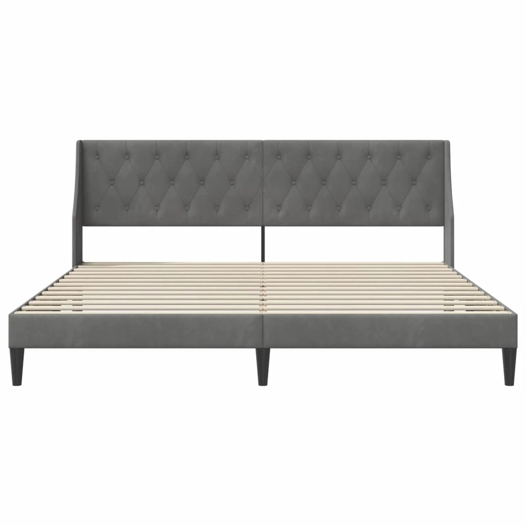 Struttura del letto Grigio scuro 180 x 200 cm Velluto 42027443