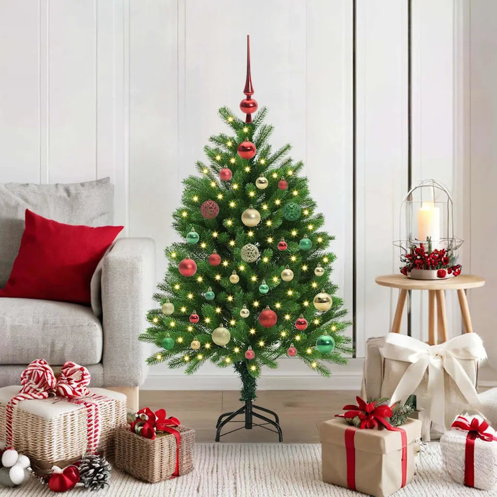 Albero di Natale | Decorazioni natalizie con 150 LED con supporto Verde 120 cm PE