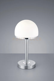BERLIN LAMPADA TAVOLO LED DIFFUSORE VETRO MEZZA SFERA 4 INTENSITA' DI LUCE COLORE ACCIAIO H.39CM 3000K 450LM 4,5W