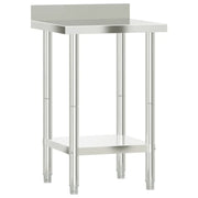 Tavolo Lavoro da Cucina con Paraschizzi 55x55x93cm Acciaio Inox CFW2217161