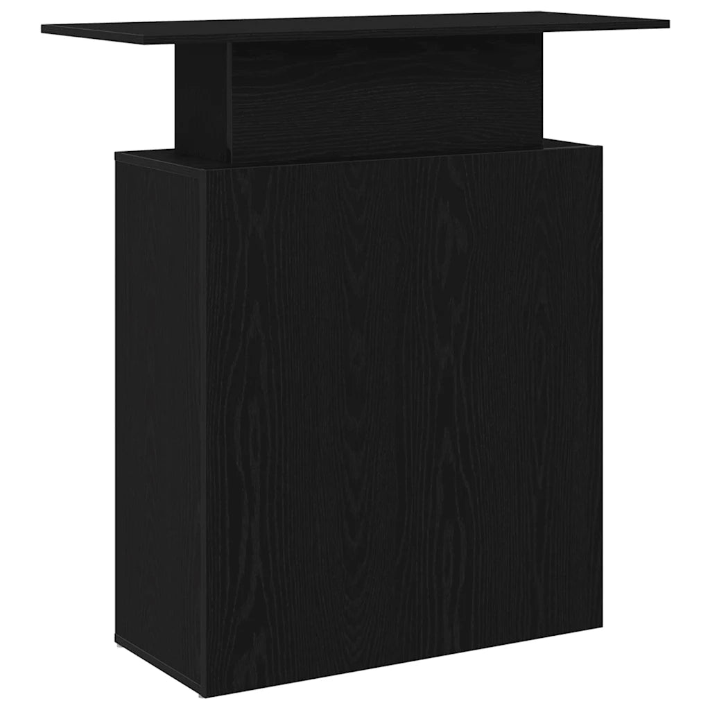Scrivania per Reception Nera 100x40x104 cm in Legno Massello 859052