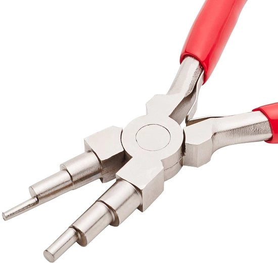 Strumento per la creazione di nodi 6-in-1 - forma a spirale - manico antiscivolo - per nodi da 3 mm a 9,5 mm - anelli di acciaio - strumenti per la creatività - attrezzo per la lavorazione dei nodi