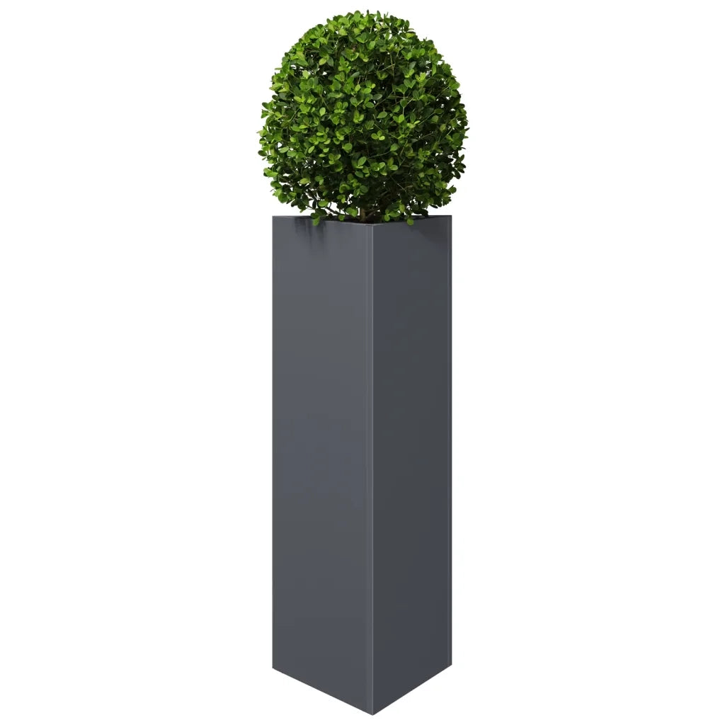 Fioriere 2 pz Antracite Triangolari 30x26x75 cm in Acciaio 851148