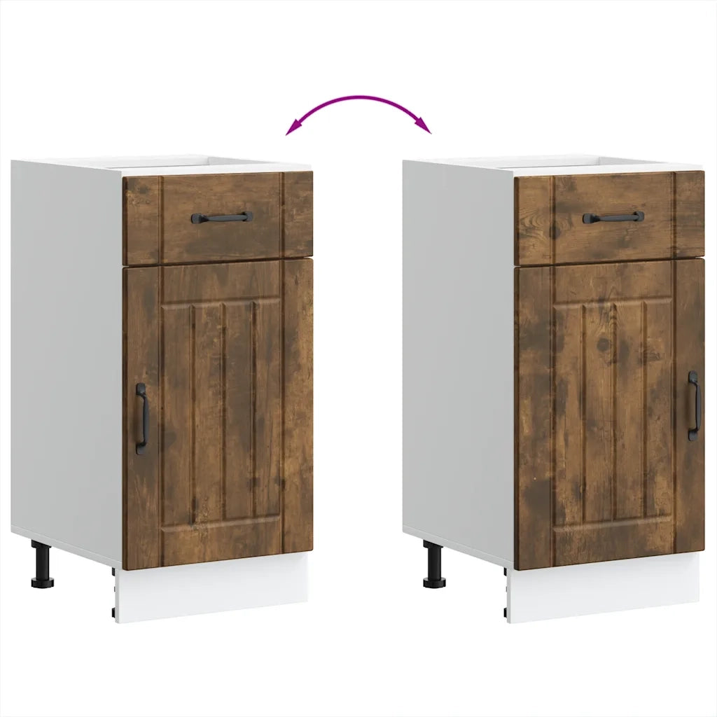 Base da Cucina-Mobile Base da Cucina Lucca Rovere Fumo in Legno Multistrato 107289