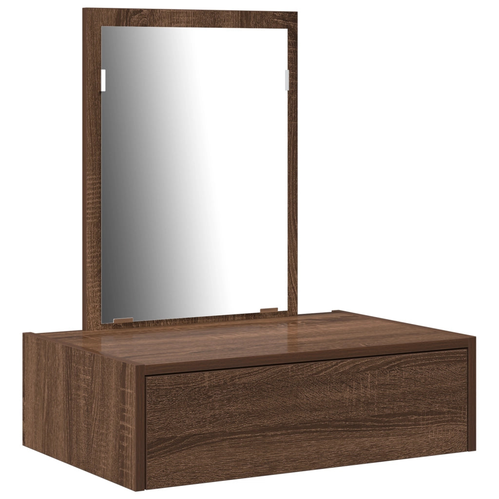 Tavolo da Toeletta a Muro Rovere Marrone 60x40x70 cm