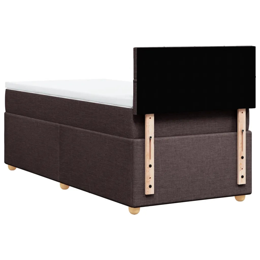 Giroletto a Molle con Materasso Marrone Scuro 90x190cm Tessuto 3286538