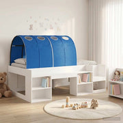 Letto con Tunnel 3 pz Bianco e Blu Legno ingegnerizzato 3423607