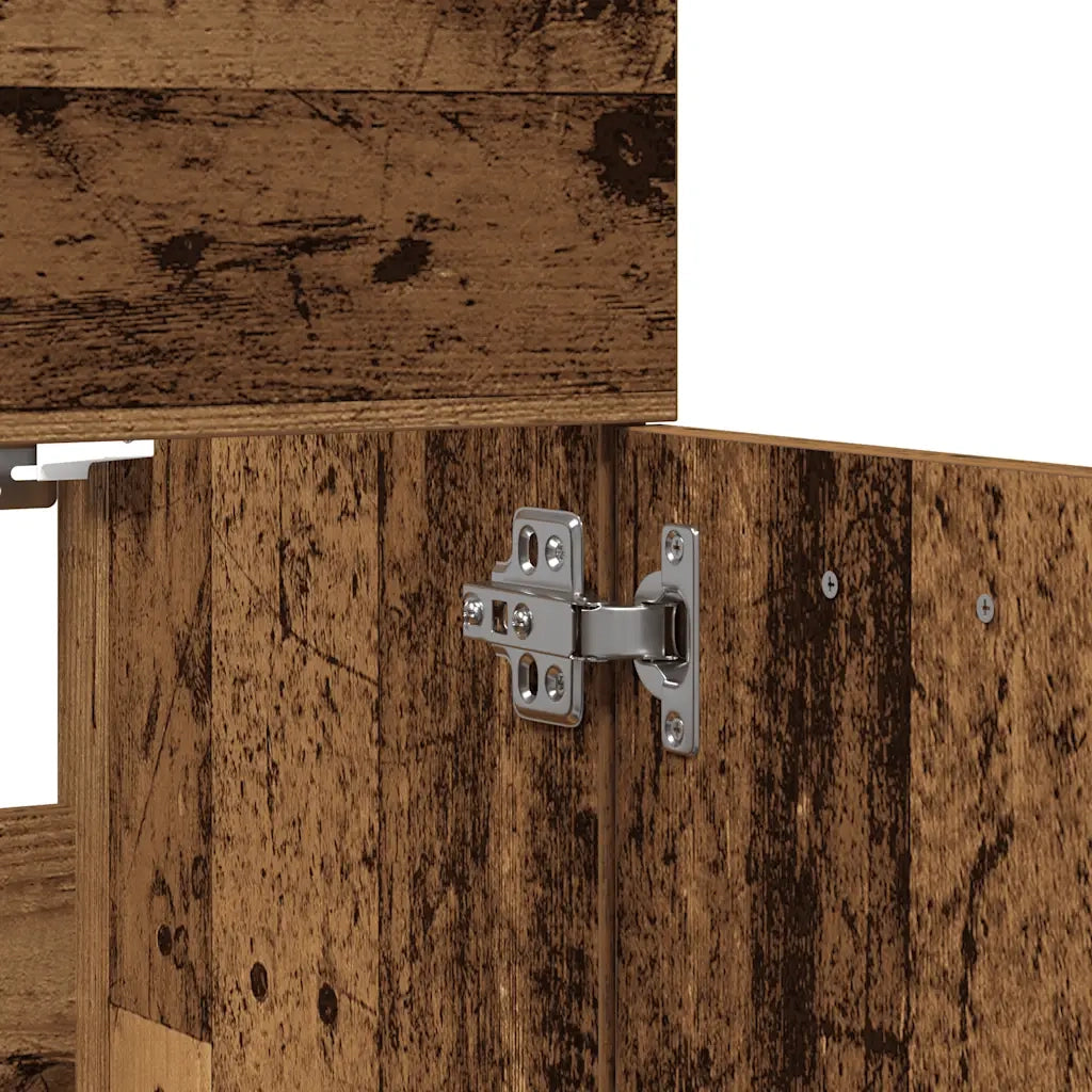 Set Mobili da Bagno 2 pz Legno Antico in Legno Multistrato 862039