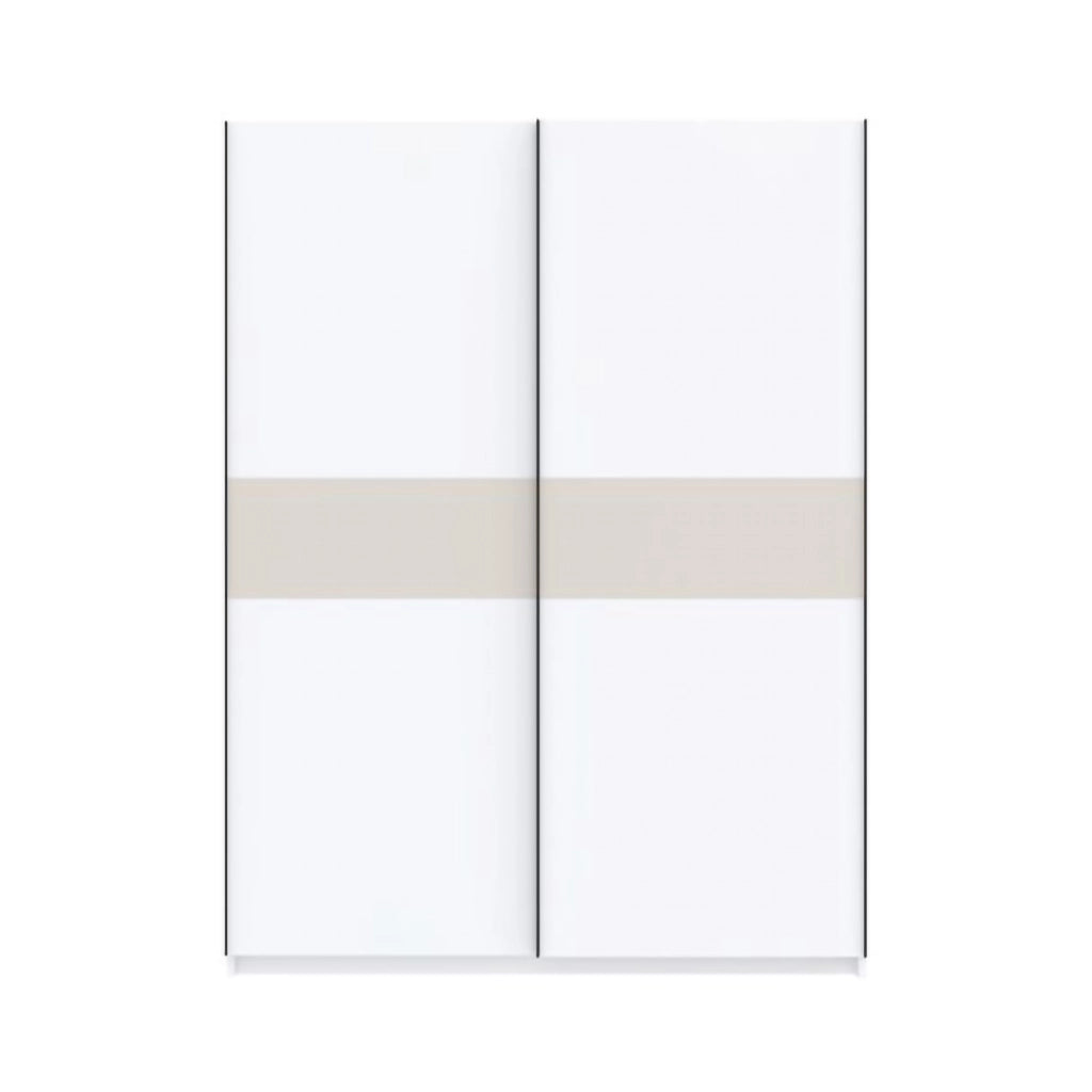 Armadio Camera da Letto Manita, Guardaroba 2 Ante 2 Ripiani, 150x204h cm Bianco