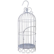 Gabbia decorativa in metallo grigio 28,58x28,58x81,28h cm