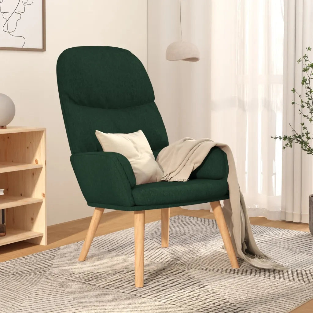 Sedia Relax Verde Scuro in Tessuto 340995