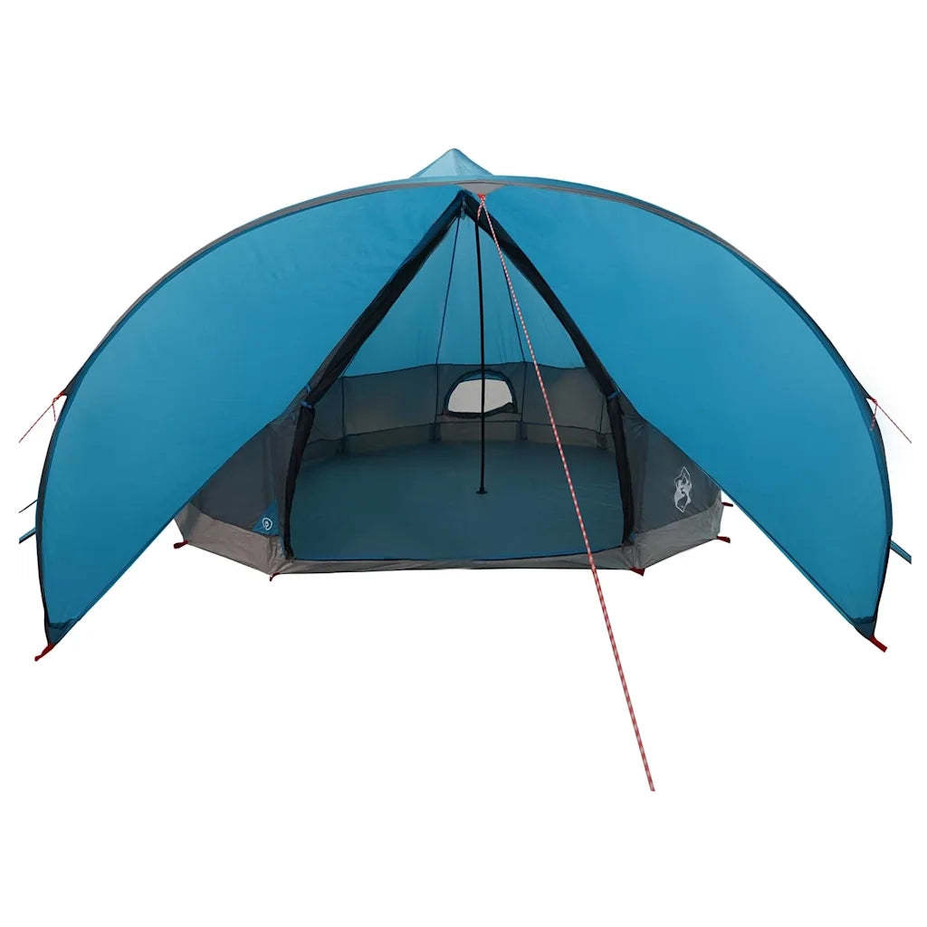 Tenda Teepee per 9 persone-Tenda da campeggio Blu e Grigio 502 x 502 x 297 cm