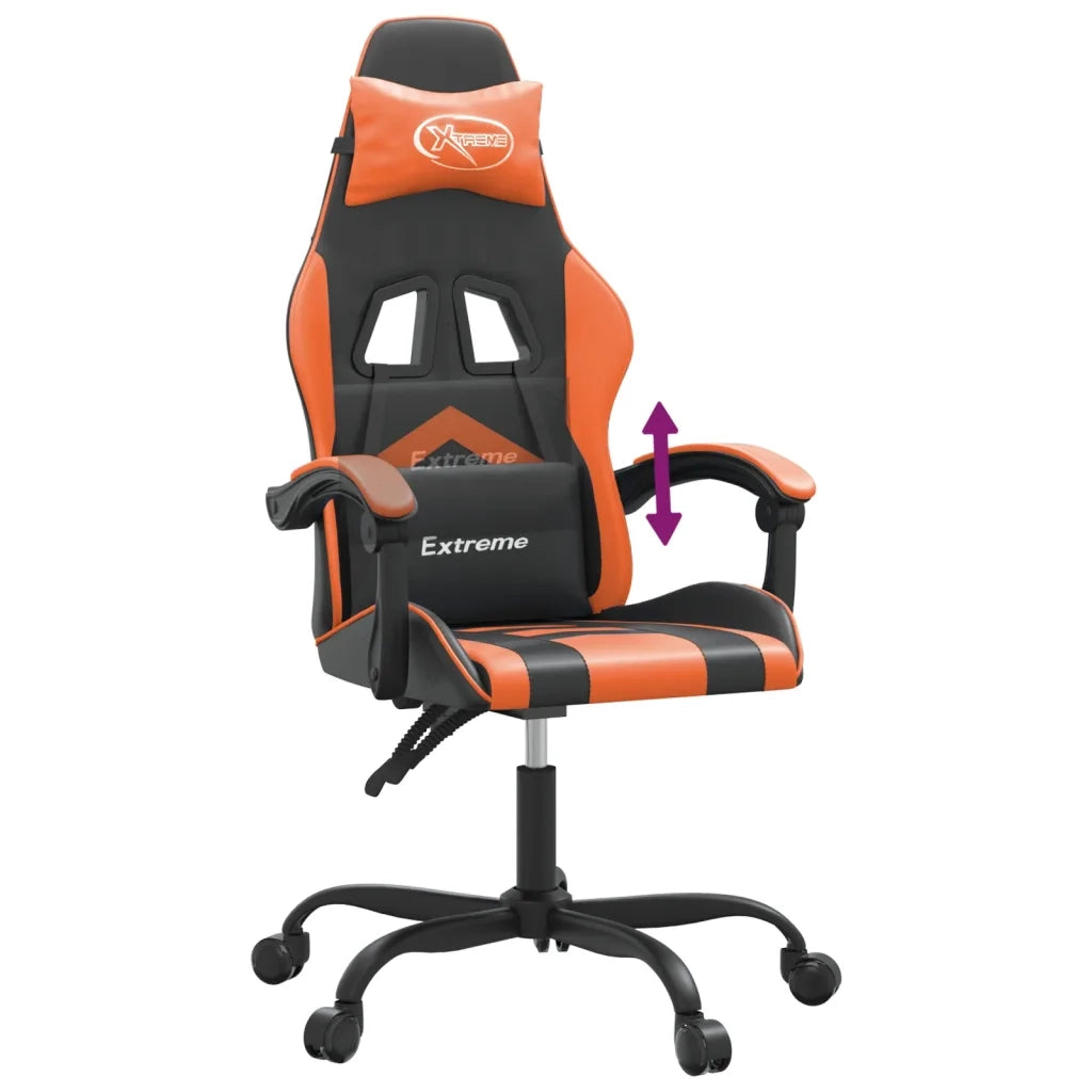 Sedia da Gaming Nero e Arancione in Similpelle 3143896